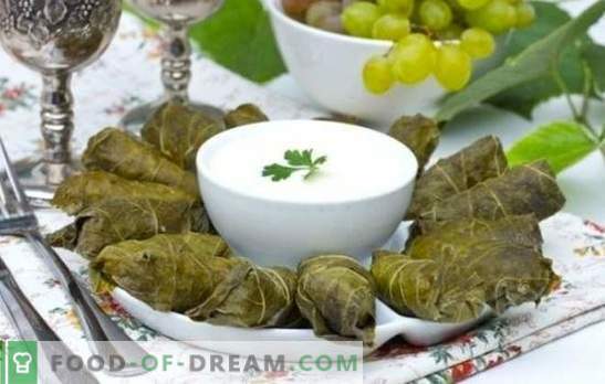 Dolma dans les feuilles de vigne est la couronne de l’art culinaire du Caucase. Dolma recettes classiques et originales dans les feuilles de vigne
