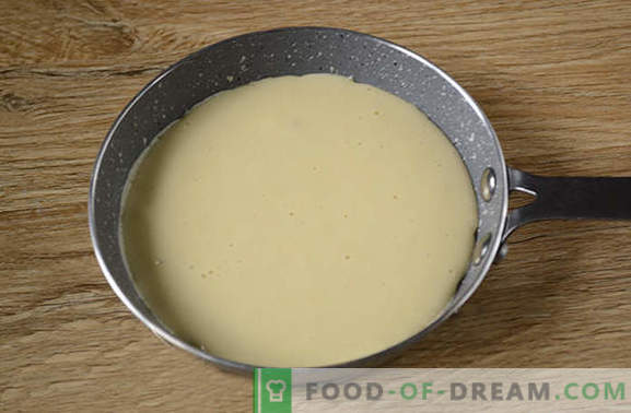 Crêpes au lait: version américaine sèche des beignets habituels! Recette pas à pas des photos de l'auteur: crêpes au lait - simple mais délicieux
