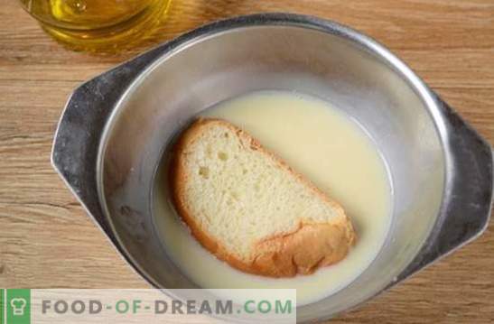 Croûtons au lait dans un œuf: collation dans cinq minutes! Comment faire cuire des croûtons avec du lait dans un œuf: une photo-recette pas à pas