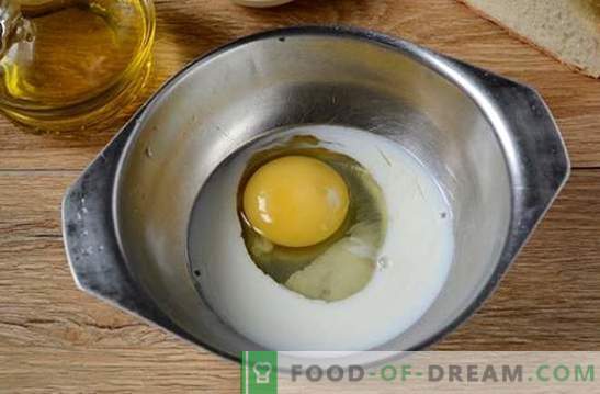 Croûtons au lait dans un œuf: collation dans cinq minutes! Comment faire cuire des croûtons avec du lait dans un œuf: une photo-recette pas à pas