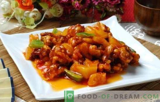 La viande à la sauce aigre-douce en chinois est une légende! Recettes de viande à la sauce chinoise aigre-douce avec ananas, légumes, teriyaki