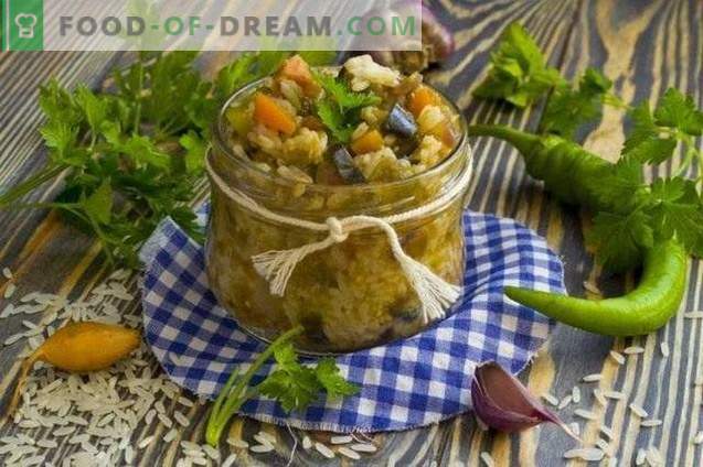 Salade de légumes avec du riz pour l'hiver