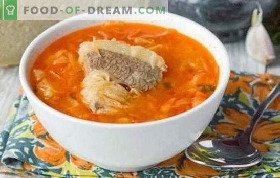 Супа во месо од супа - секогаш е точно! Готвење мирисна, вкусна супа во месо супа од свежи и кисела зелка според најдобрите рецепти