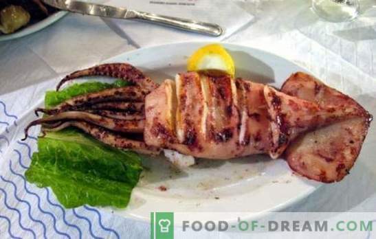 Calmars grillés - fruits de mer dans une nouvelle version! Différentes recettes de calamars grillés salés, tendres et parfumés