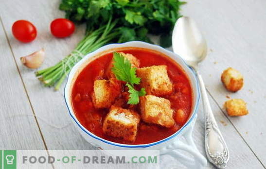 Soupe à la pâte de tomate - bonjour, Italie! 8 recettes de délicieuses soupes à la pâte de tomate: avec du riz, des nouilles, des légumes, des boulettes de viande