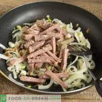 Salade tiède au funchoza, bœuf et champignons
