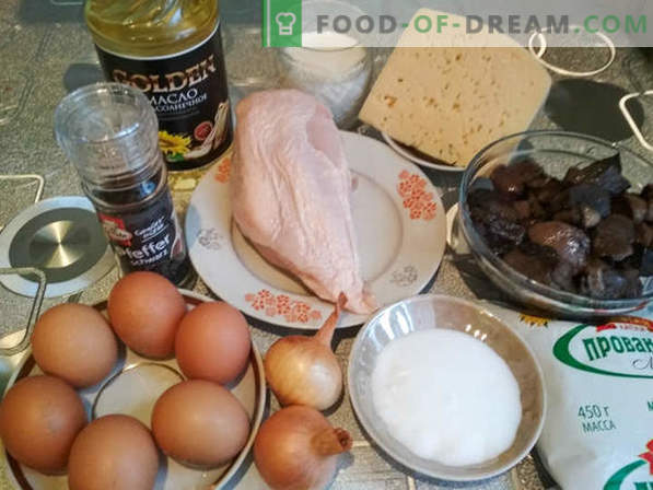 Recette de la brise aux champignons et au poulet: un plat de la cuisine française, recette de cuisine avec photo
